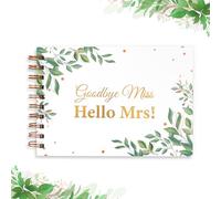 Landifor Goodbye Miss Hello Mrs Hen Party Guest Book Greenery Hen Do Party Gifts Kiss The Miss Goodbye Hen Night Gift Hen Party Keepsake Gift Bride to Be Advice Book for Wedding Bridal Shower