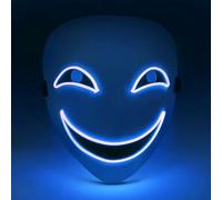 Landifor LED Halloween Face Mask with 3 Lighting Modes - Scary Creepy Smile Demon Cosplay Full Face LED Mask - Gifts for Kids, Adults, Men, Women