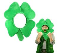 Landifor St. Patrick's Day Hat Green Four-Leaf Hat Lucky Irish Day Fancy Dress Ireland Shamrock Head Costume Accessory for St. Patrick's Irish Day Ireland Themed Party Parade Dress Up