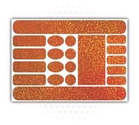 Landing Designs CHAINSTAY AND FRAME PROTECTOR STICKER KIT FOR BIKES - BICYCLE - CYCLE (Orange Glitter)