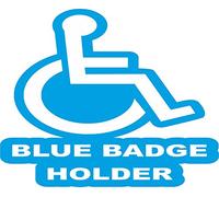 Landing Designs Disabled Blue Badge Holder Car, Van vinyl stickers 128mm by 97mm