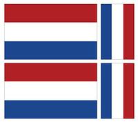Landing Designs Dutch Holland Flag Vinyl Stickers, 4 Pack, Car Van iPad Laptop Decals The larger is 100 millimeters by 60 millimeters The two smaller is 60 millimeters by 36 millimeters