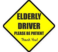 Landing Designs Elderly Driver Car Sticker Self Adhesive Vinyl Sticker 150mm by 150mm