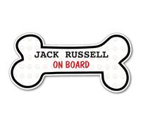 Landing Designs Funny Dog Bone Jack Russell Vinyl Sticker, Pet Animal Lover Car Van Decal, 150mm x 75mm