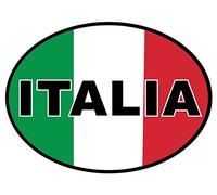 Landing Designs Italian Flag Oval Italy Europe Self-Adhesive Vinyl Car, Van, Lorry