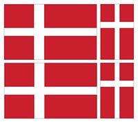 Landing Designs Pack of Four DANISH DENMARK FLAG VINYL CAR VAN STICKERS The larger is 100 millimeters by 60 millimeters The two smaller is 60 millimeters by 36 millimeters