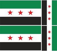 Landing Designs Pack of Four Syrian National Council Flag Vinyl Car Van iPad Laptop Sticker