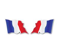 Landing Designs Pack of Two FRANCE FRENCH WAVY FLAG VINYL CAR VAN IPAD LAPTOP HELMET STICKER 60mm by 40mm