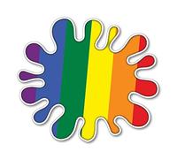 Landing Designs RAINBOW SPLAT LGBT PRIDE FLAG COOL SELF ADHESIVE STICKERS CAR VAN TRUCK 140mm by 125mm