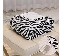 LANDING DREAM Electric Heated Blanket Single 120 x 160cm to Keep Body Warm Machine Washable Soft Flannel Throw 4 Heat Levels 8 Hours Auto Off Timer LED Display Fast Heating for Home Office Use