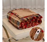 LANDING DREAM Electric Heated Blanket Single 120 x 160cm to Keep Body Warm Machine Washable Soft Flannel Throw 4 Heat Levels 8 Hours Auto Off Timer LED Display Fast Heating for Home Office Use