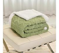 LANDING DREAM Electric Heated Blanket Single 120x160cm to Keep Body Warm Machine Washable Soft Jacquard Sherpa Throw 4 Heat Levels 8 Hours Auto Off Timer LED Display Fast Heating for Home Office Use