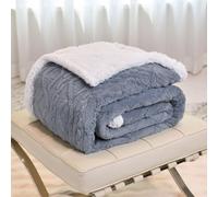 LANDING DREAM Electric Heated Blanket Single 120x160cm to Keep Body Warm Machine Washable Soft Jacquard Sherpa Throw 4 Heat Levels 8 Hours Auto Off Timer LED Display Fast Heating for Home Office Use
