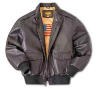 Landing Leathers Men Air Force A-2 Leather Flight Bomber Jacket (Regular and Big & Tall), Brown Brown, X-Large