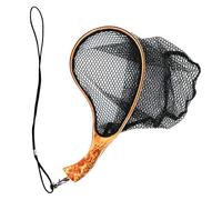 Landing Nets for Fishing - Angler Tool Trout Net,Bass Net with Wooden Handle, Fish-Safe Black Mesh, Catch & Release, Fly Fishing Accessories