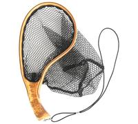 Landing Nets for Fishing Fish-Safe Wooden Handle Black Mesh Catch-Release