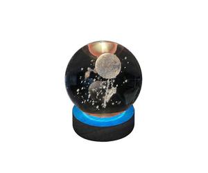 (Landing On The Moon) 3d Glowing Crystal Ball Night Light Ornament,creative Coloful Night Scene Lamp With Base,for Home Decor Gift