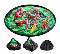 LandJoy Toy Storage Bag 60 inch(150cm) Children Play Mat Large Portable Tidy Organiser Drawstring Bag for Home and Outdoor (Green)