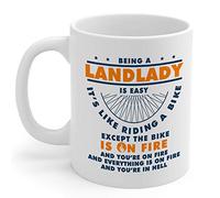Landlady Gifts 11oz White Ceramic Coffee Cup - Men and Women Landlady Mug