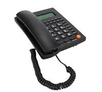 Landline Phone, Caller Id Basic Corded Telephone with 10 Set Shortcuts Key English Trade Black Fixed Telephone for Home Office Hotel