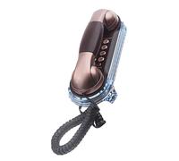 Landline Phone Designed to Run Without, Copper color | Corded Handset, Clear Faceted Base Trim, Runs Without Batteries, Fixed-Line Calling for Home and Hotel Settings