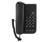 Landline Phone English Telephone for Hotel Home Office, ABS Corded Landline Wall/Table Mount Telephone Landline, No Battery Required (UK Telephone Line with Random Color) (Black)