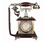 Landline Phone for Home European Antique Telephone Rotary Dial Telephones Retro Landline Desk Telephone,Corded Phone for Home and Decor,Red Brown Creative Retro Telephones