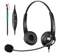 Landline Telephone Headset with Noise Cancelling Mic for Desk IP Phones | RJ9 Phone Headset, Work for Polycom VVX411 Avaya 9508 Mitel 5312 ShoreTel BT Converse 2300 NEC Call Center Home Office Phones