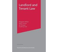 Landlord and Tenant Law (Palgrave Macmillan Law Masters) by Wilkie, Margaret, Luxton, Peter, Morgan, Jill, Cole, Godfrey (2006) Paperback