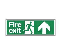 Landlord Direct Supplies Fire Exit Arrow Up Sign - Landscape - 300mm x 100mm (Glow Vinyl)