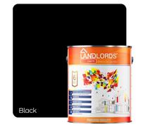 Landlords Anti Damp & Anti Mould Paint Satin Black 1L - Long Lasting Matt Finish for Walls & Ceilings - Stops Damp, Condensation & Mould - Washable, Breathable & Easy to Apply Interior Paint