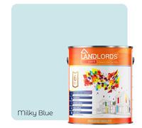 Landlords Paint - Masonry Paint - Best Weatherproof Exterior Wall Protection - Milky Blue - 1L
