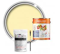 Landlords Sample Colour Tester Pot 25ml with Brush - Multi-Surface Paint For Interior Walls, Outdoor Garden & Exterior Walls, High Durability Multi-Feature Light Yellow