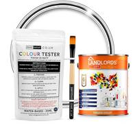 Landlords Sample Colour Tester Pot 25ml with Brush - Multi-Surface Paint For Interior Walls, Outdoor Garden & Exterior Walls, High Durability Multi-Feature Ultra White
