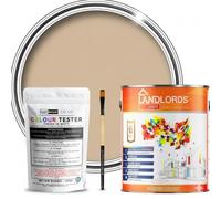 Landlords Sample Colour Tester Pot 25ml with Brush - Multi-Surface Paint For Interior Walls, Outdoor Garden & Exterior Walls, High Durability Multi-Feature Beige