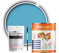 Landlords Sample Colour Tester Pot 25ml with Brush - Multi-Surface Paint For Interior Walls, Outdoor Garden & Exterior Walls, High Durability Multi-Feature Ocean Blue