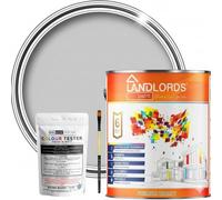 Landlords Sample Colour Tester Pot 25ml with Brush - Multi-Surface Paint For Interior Walls, Outdoor Garden & Exterior Walls, High Durability Multi-Feature Manhattan Grey