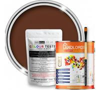 Landlords Sample Colour Tester Pot 25ml with Brush - Multi-Surface Paint For Interior Walls, Outdoor Garden & Exterior Walls, High Durability Multi-Feature Leaf Brown