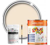 Landlords Sample Colour Tester Pot 25ml with Brush - Multi-Surface Paint For Interior Walls, Outdoor Garden & Exterior Walls, High Durability Multi-Feature Londons Magnolia