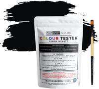 Landlords Sample Colour Tester Pouch 25ml with Brush - Multi-Surface Paint For Interior Walls, Outdoor Garden & Exterior Walls, High Durability Multi-Feature Black