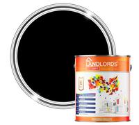 Landlords Satin Wall & Wood Paint - Black - 2.5 Litre | Satin Finish for Interior & Exterior Walls, Wood Doors, Trim & Furniture | Resistant to Cracking, Peeling & Fading - Easy to Apply