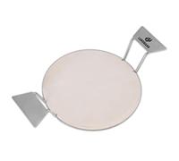 LANDMANN Pizza Stone Set - 2 Pieces. Pizza Stone Diameter 30.5 cm + Stainless Steel Insert. Ideal for preparing Pizza, tarte flambée, Bread. Suitable for The Grill Grate System Modulus [Cordierit]