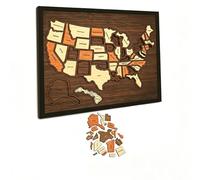 Landmarks Cork Travel Map Reusable Interactive Geography Learning Toy Portable Wooden Puzzle for Couples And Families Gift