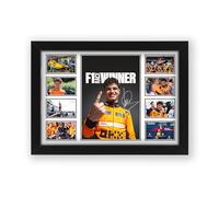 Lando Norris 2024 F1 Race Winner Signed Poster Print - Limited Edition Autograph Fan Gift - Collectible Memorabilia Merchandise (Framed A4 (30x21cm))