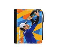 (Lando Norris Colourful Austria Podium_139) PU Wallet Compact Bifold with Zipper & Multiple Card Coins Slots Black Stylish Durable Graphic Design Print for Men Women Kids Christmas Gift
