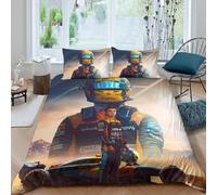 EOASNRTCB Lando Norris Duvet Cover, Kids 3D Bedding Set, Comforter Cover Ultra Soft F1 Racing Quilt Cover for Girls, Boys And Teens, With Duvet Cover & Pillowcase Double(200x200cm)