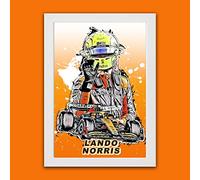 Lando Norris F1 Print | F1 Grand Prix Poster | A4 | F1 Wall Art | McLaren Poster (A4 Black Frame)