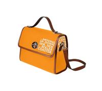 (Lando Norris - 'Like a rollercoaster' (orange) - McLaren F1_10103) Canvas Crossbody Handbag with Lock Top All Over Print Retro Messenger Bag for Women, Girl Brown Trim & Adjustable Shoulder Strap Wat