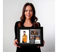 Lando Norris McLaren Racing Driver Collage Print, Signed Autograph, Formula One Memorabilia Poster (A4 Framed)