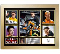 Lando Norris Signed Autograph Photograph Display - Perfect for F1 Fans, A4 Poster + Gold Frame - Limited Edition Autograph Fan Gift - Collectible Memorabilia Merchandise
